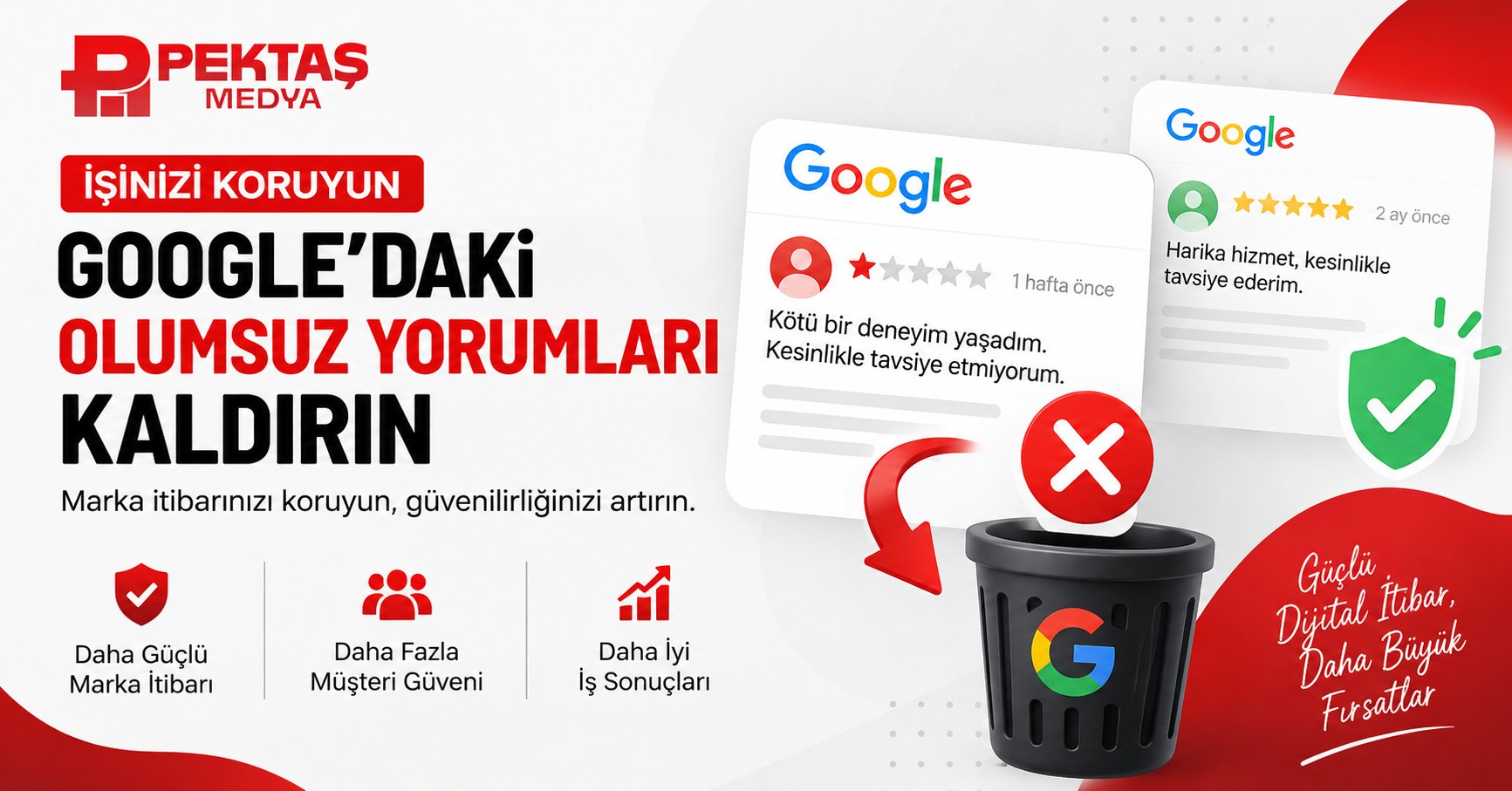 Google olumsuz yorum kaldırma ve marka itibarı yönetimi