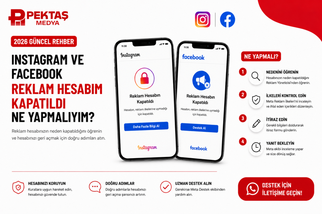 instagram ve facebook reklam hesabım kapatıldı ne yapmalıyım?